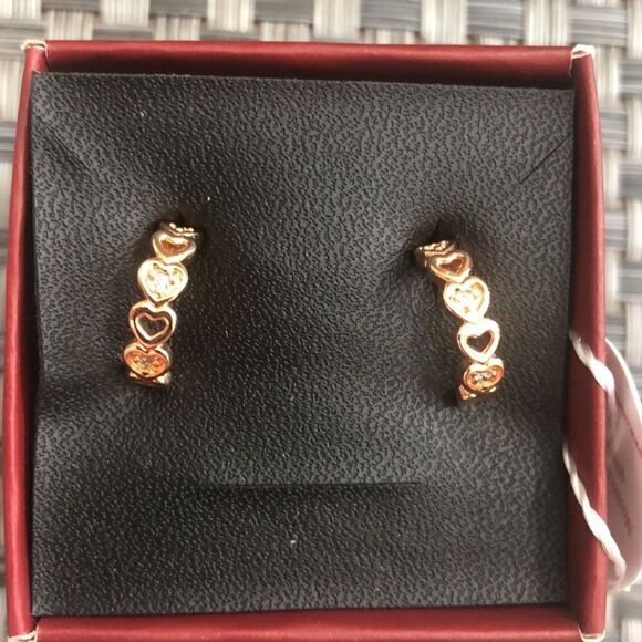 Earrings rose gold plated zirconia - Picture 7 of 7
